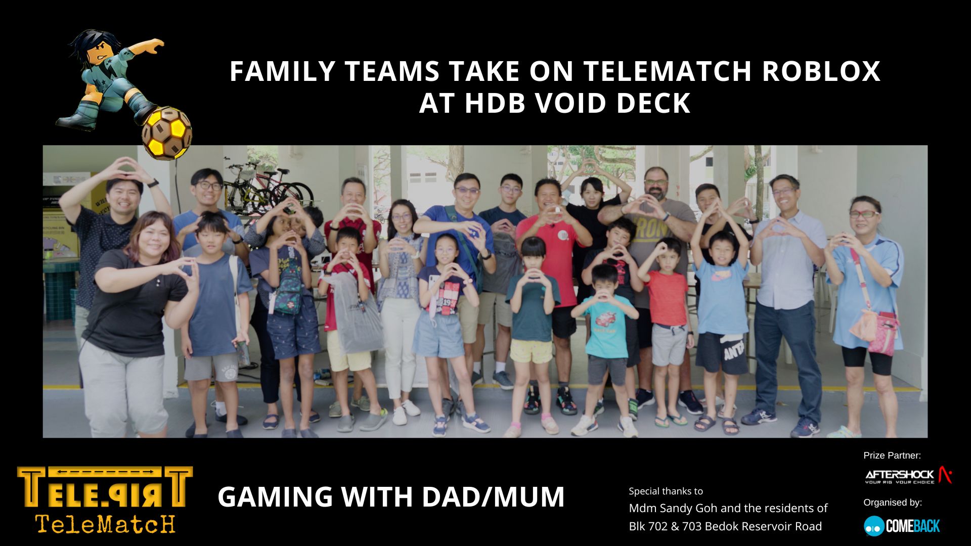 Family Teams Take on TeleMatch Roblox at HDB Void Deck